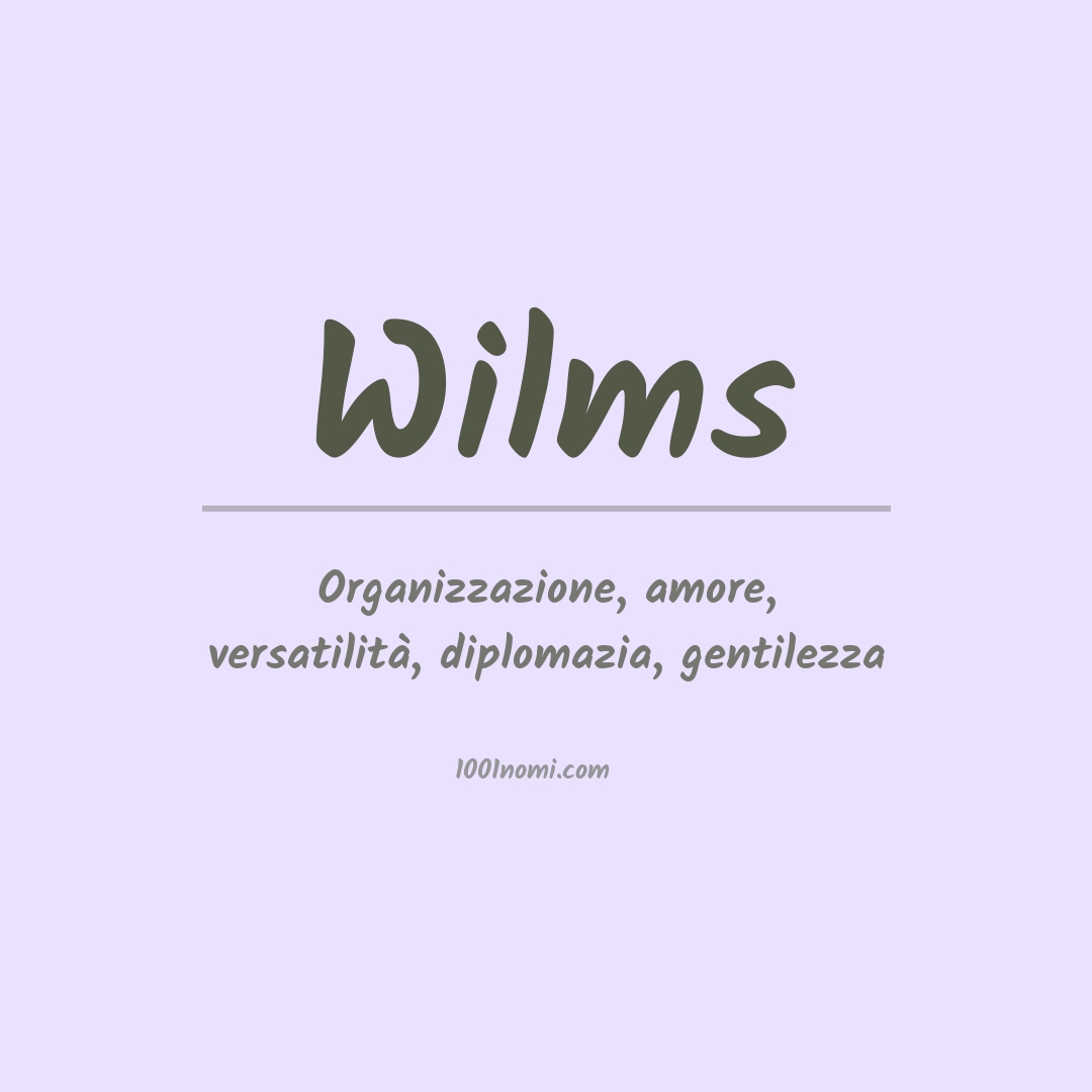 Significato del nome Wilms