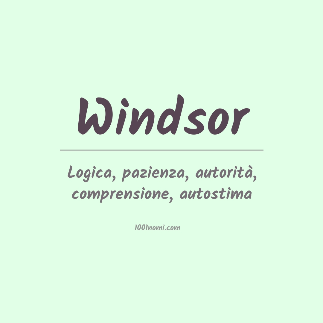 Significato del nome Windsor Significato del nome Windsor