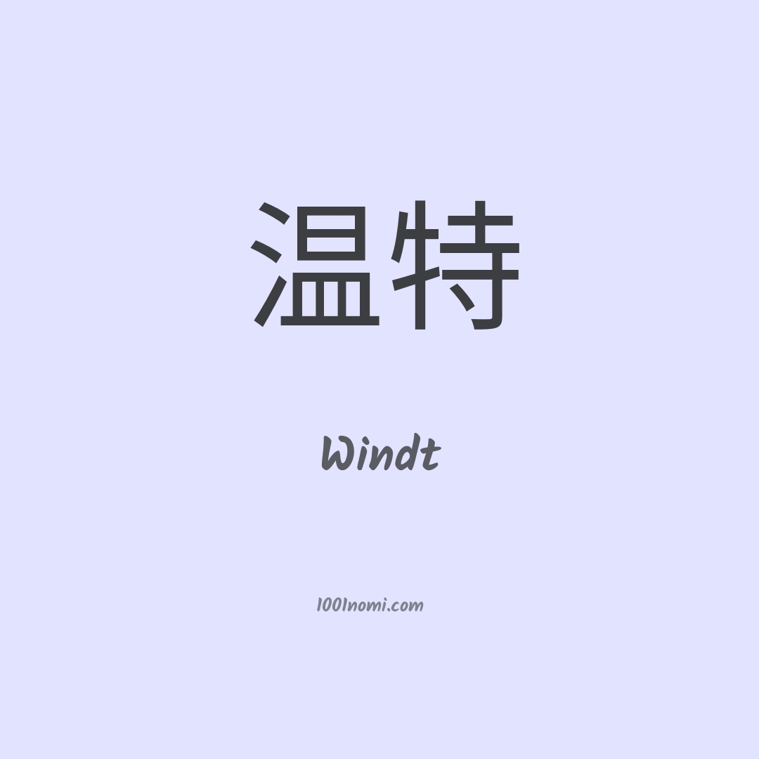 Windt in cinese Windt in cinese