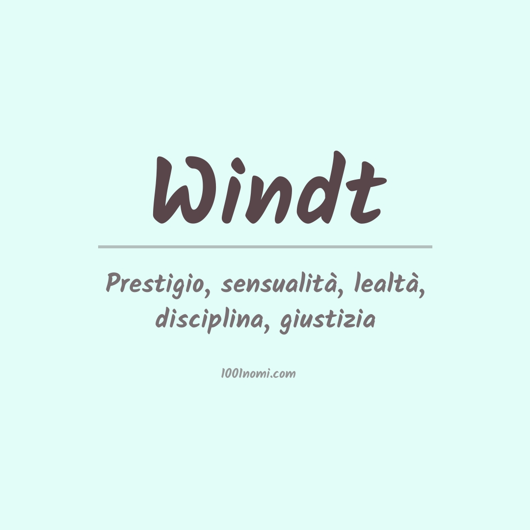 Significato del nome Windt