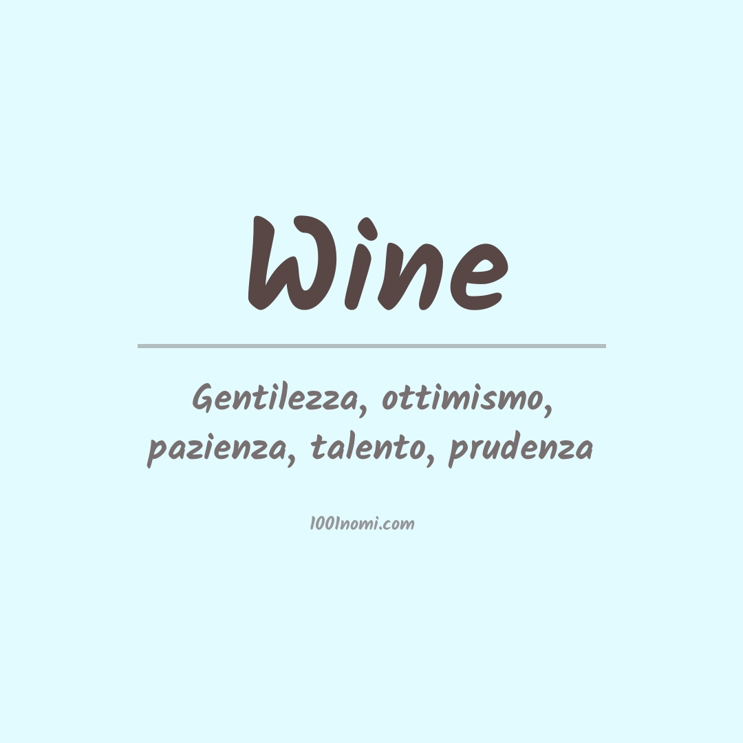 Significato del nome Wine