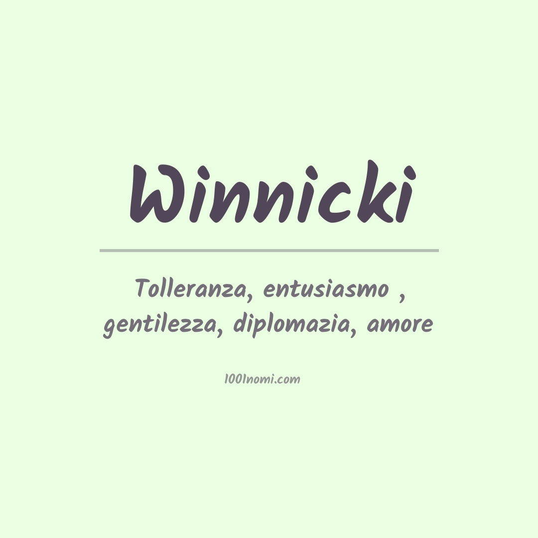 Significato del nome Winnicki