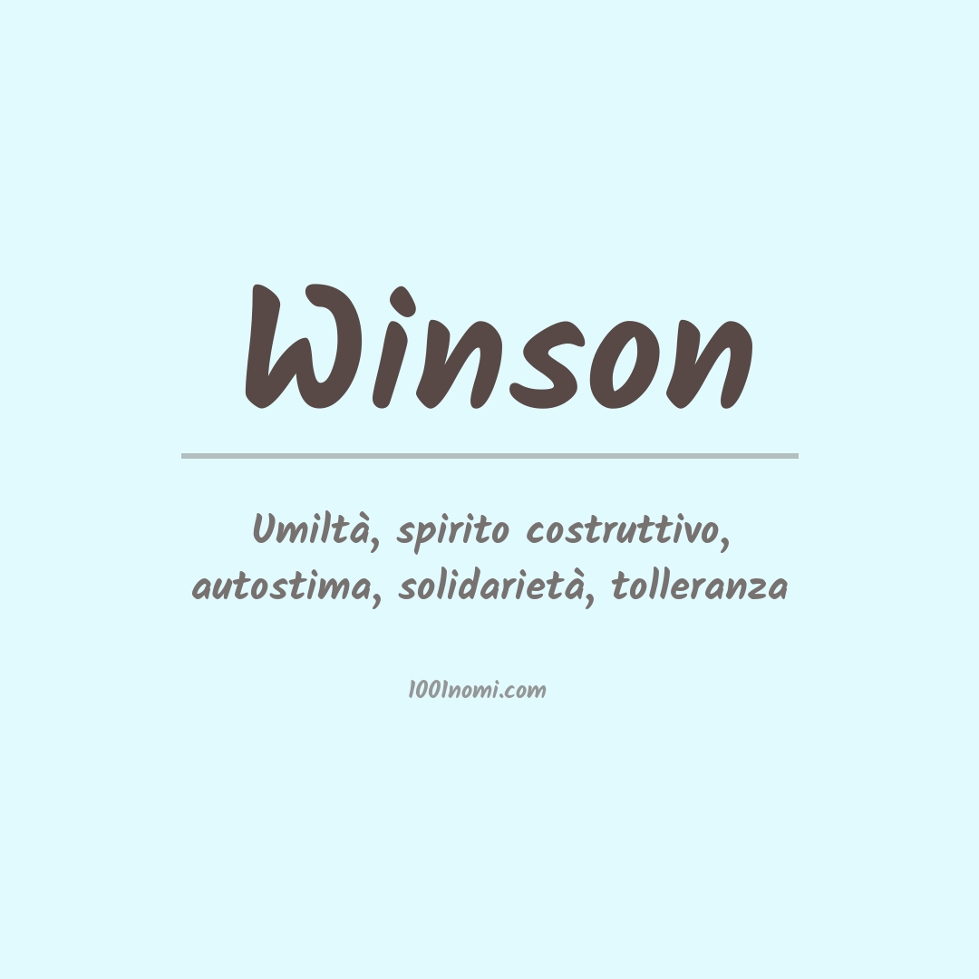 Significato del nome Winson