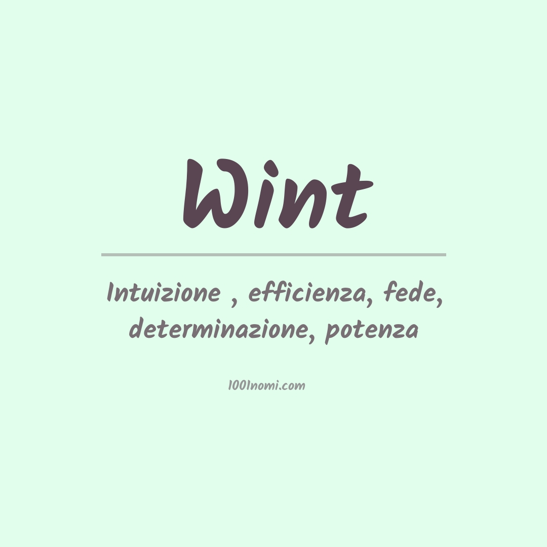 Significato del nome Wint