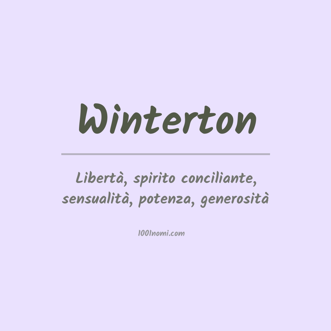 Significato del nome Winterton