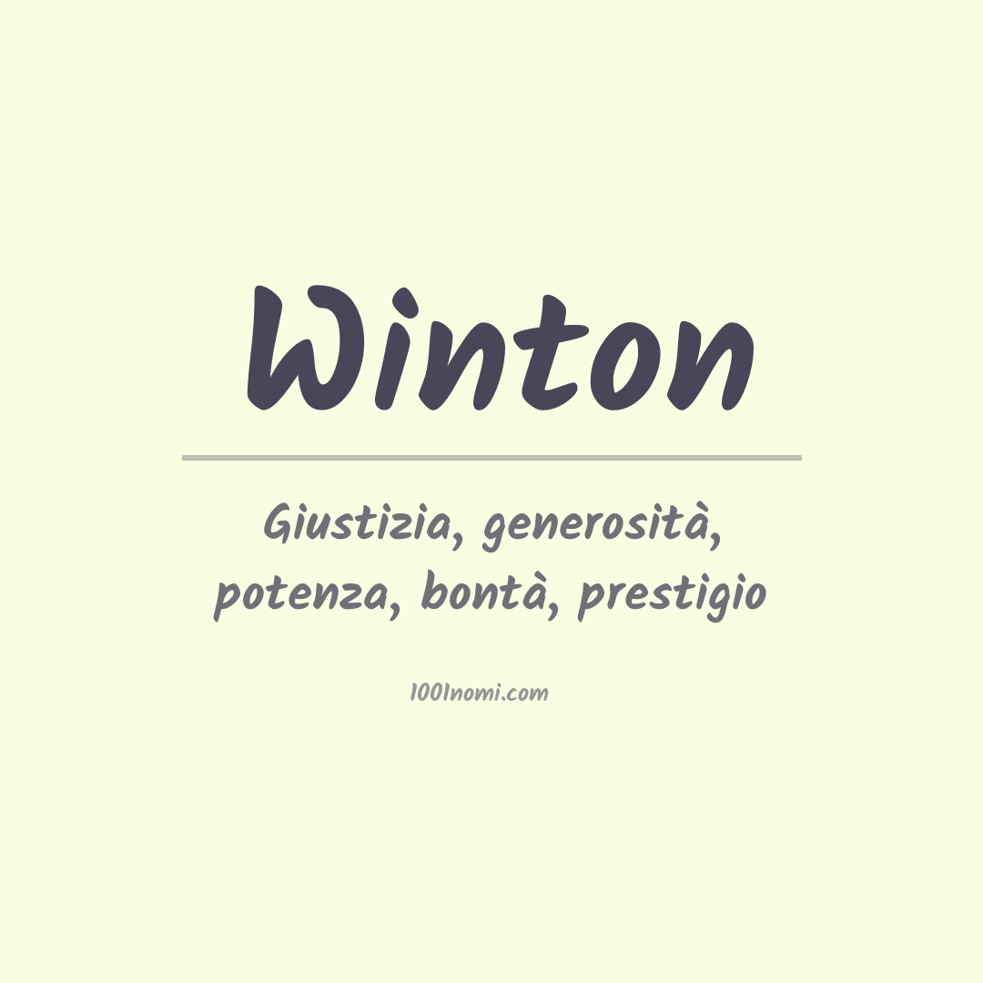 Significato del nome Winton