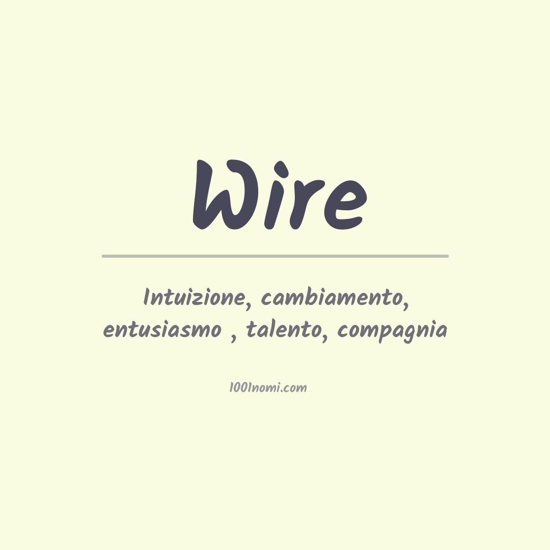 Significato del nome Wire