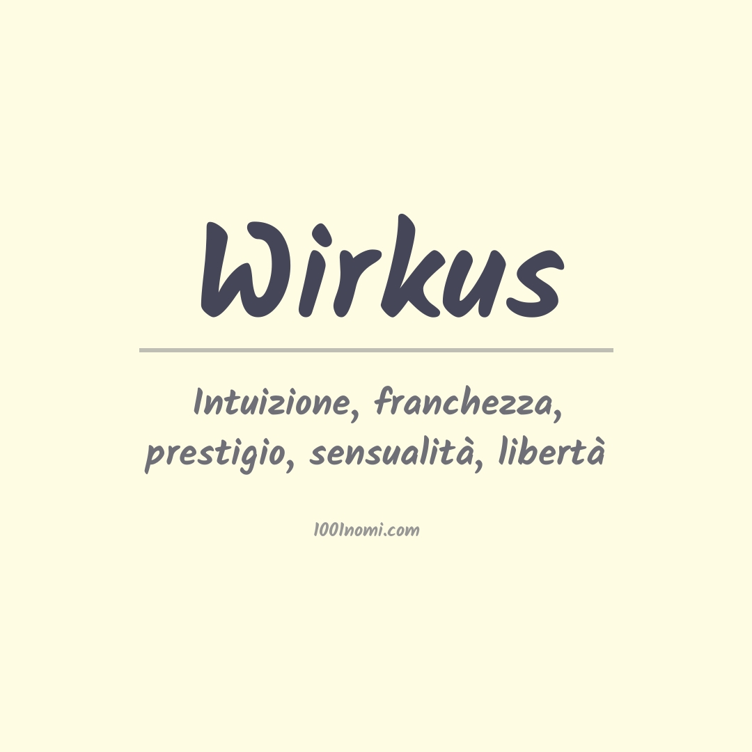 Significato del nome Wirkus