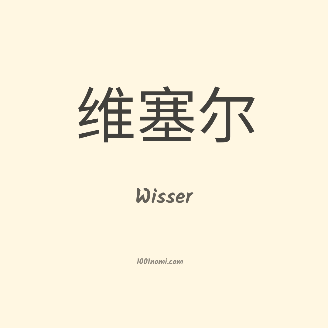Wisser in cinese Wisser in cinese
