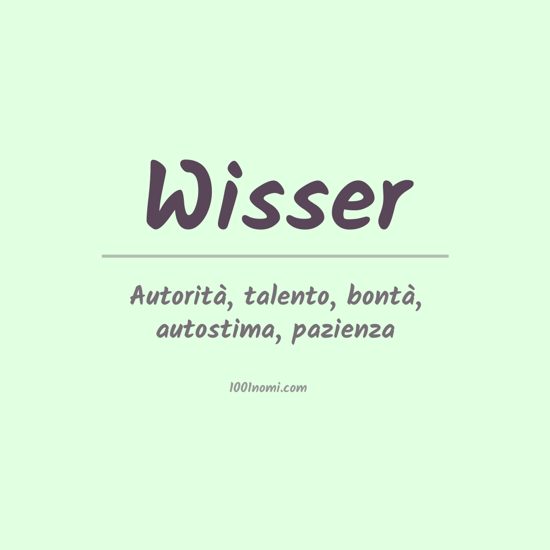 Significato del nome Wisser Significato del nome Wisser