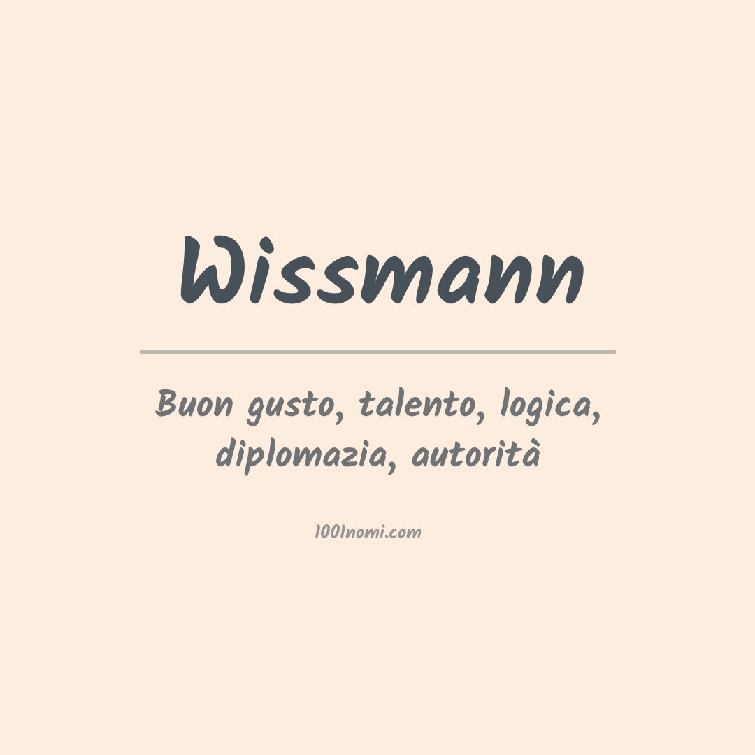 Significato del nome Wissmann