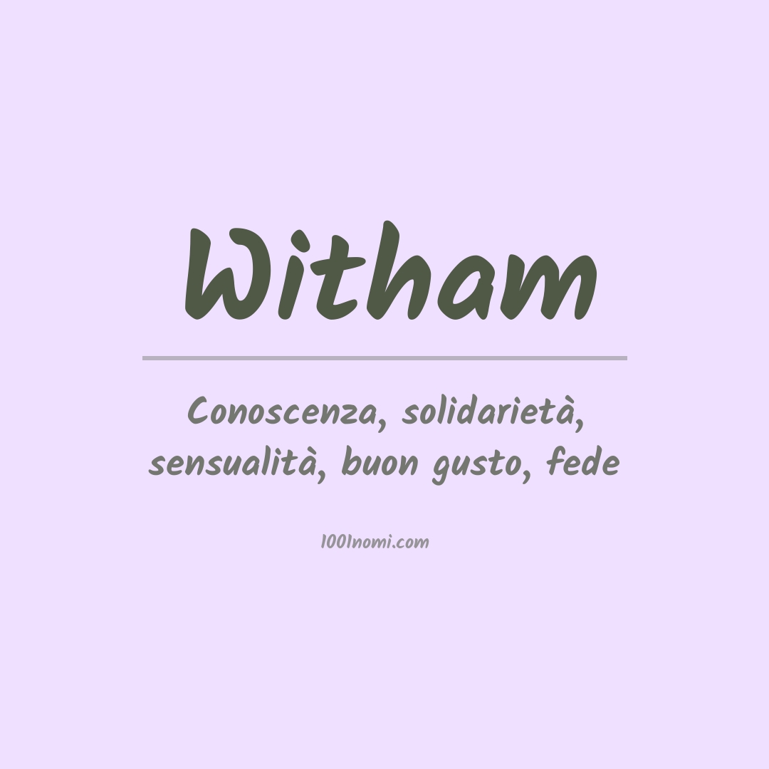 Significato del nome Witham