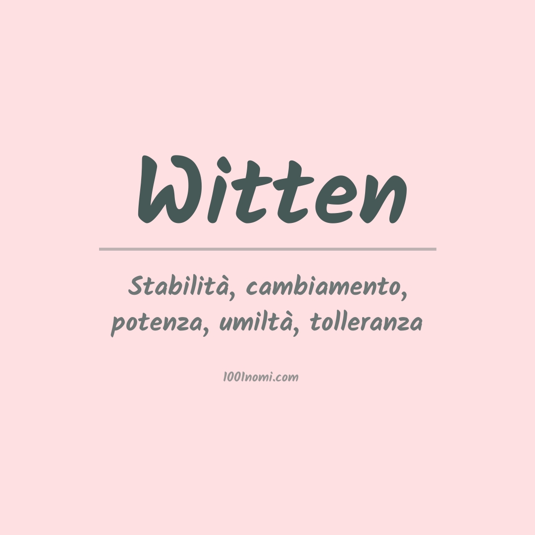 Significato del nome Witten