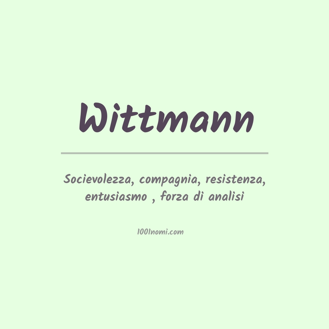 Significato del nome Wittmann