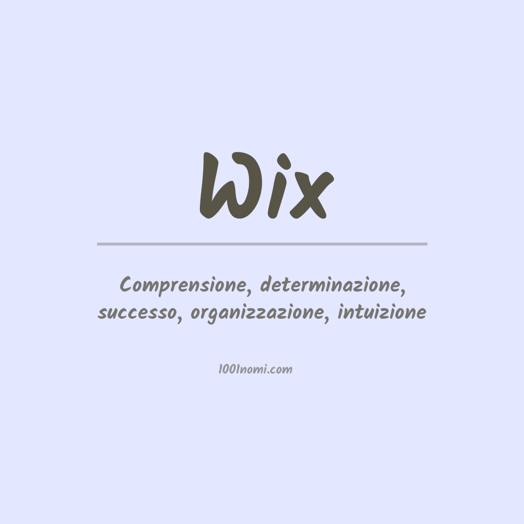 Significato del nome Wix