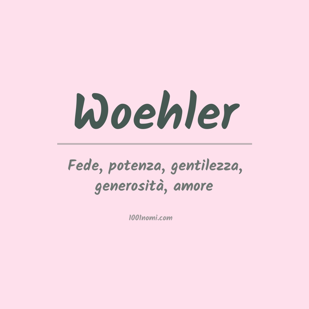 Significato del nome Woehler