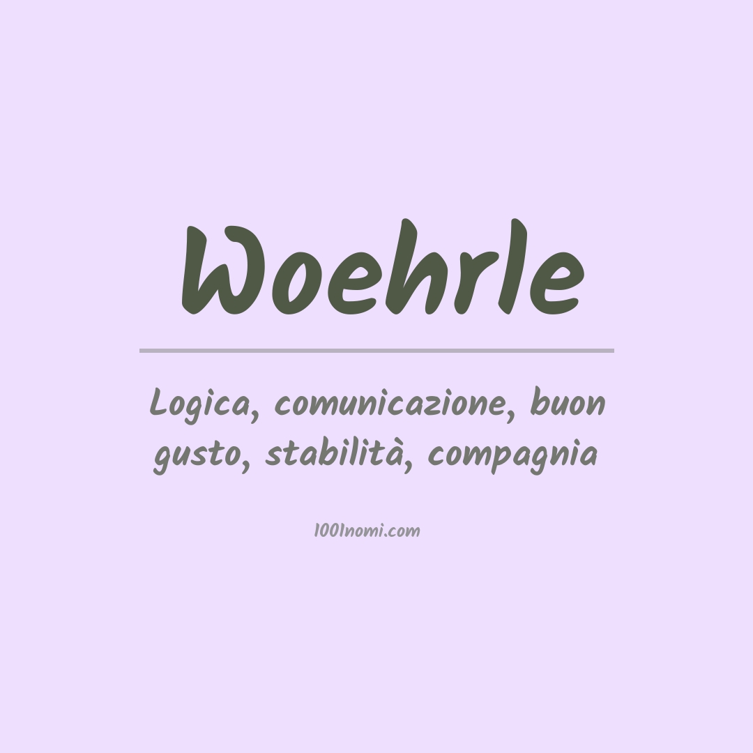 Significato del nome Woehrle