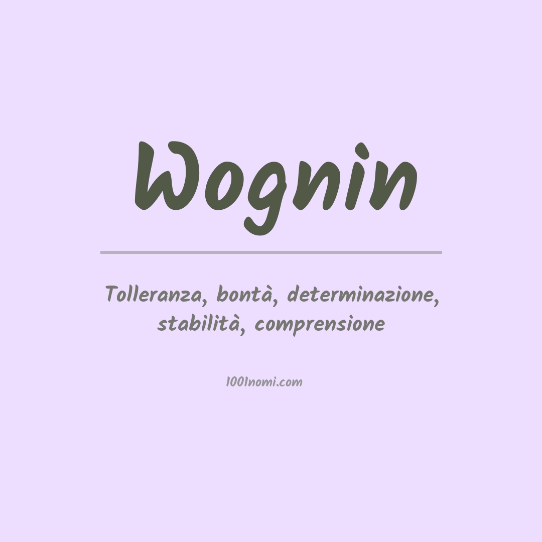 Significato del nome Wognin