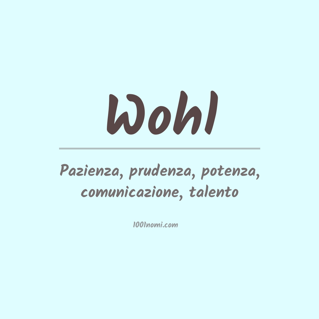 Significato del nome Wohl