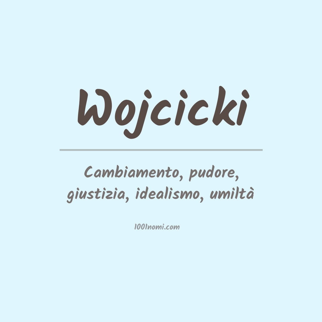 Significato del nome Wojcicki