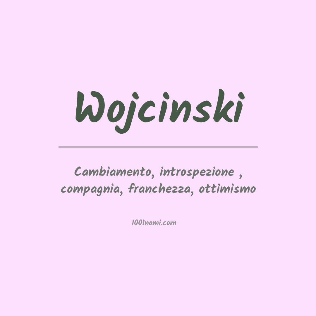 Significato del nome Wojcinski