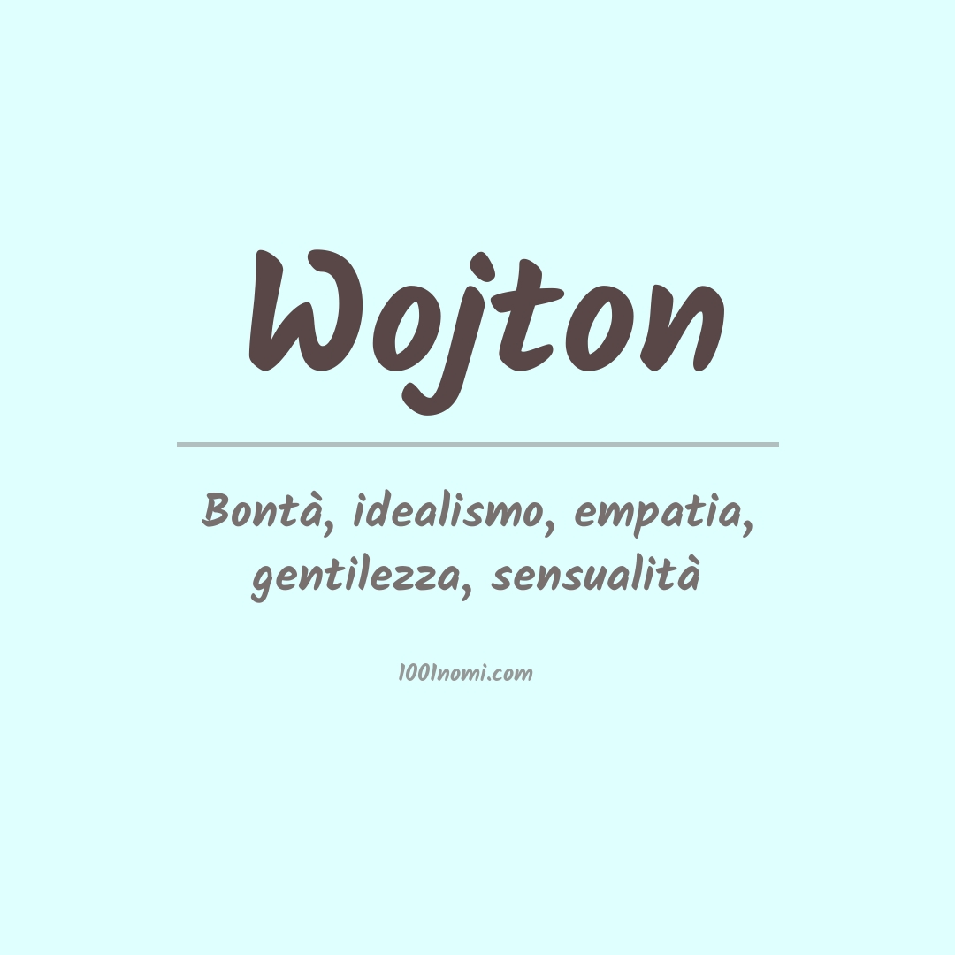 Significato del nome Wojton