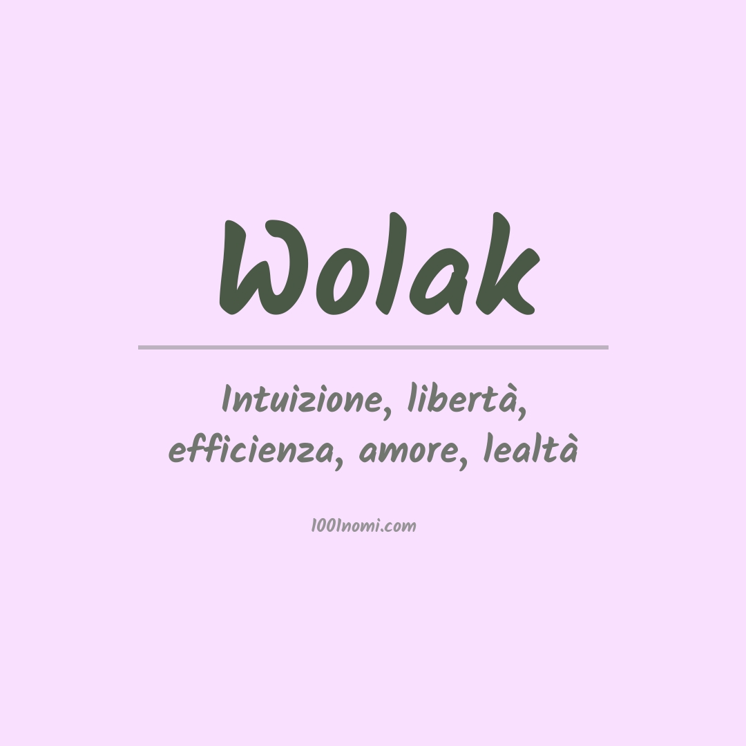 Significato del nome Wolak