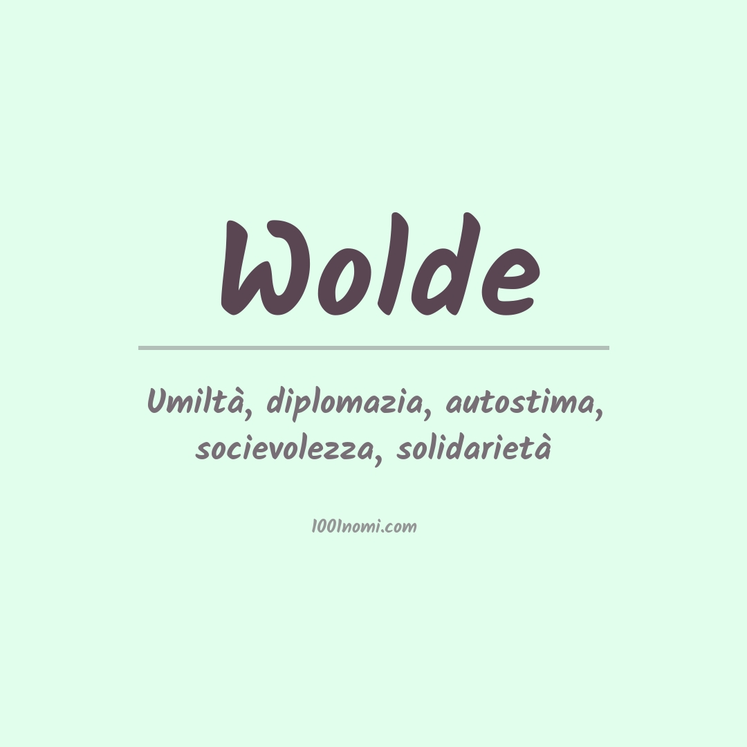 Significato del nome Wolde