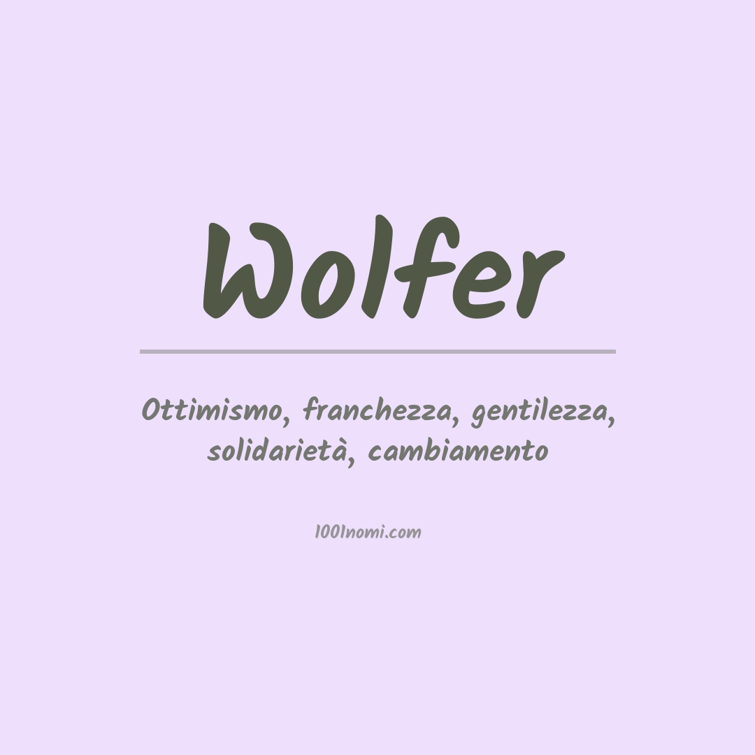 Significato del nome Wolfer