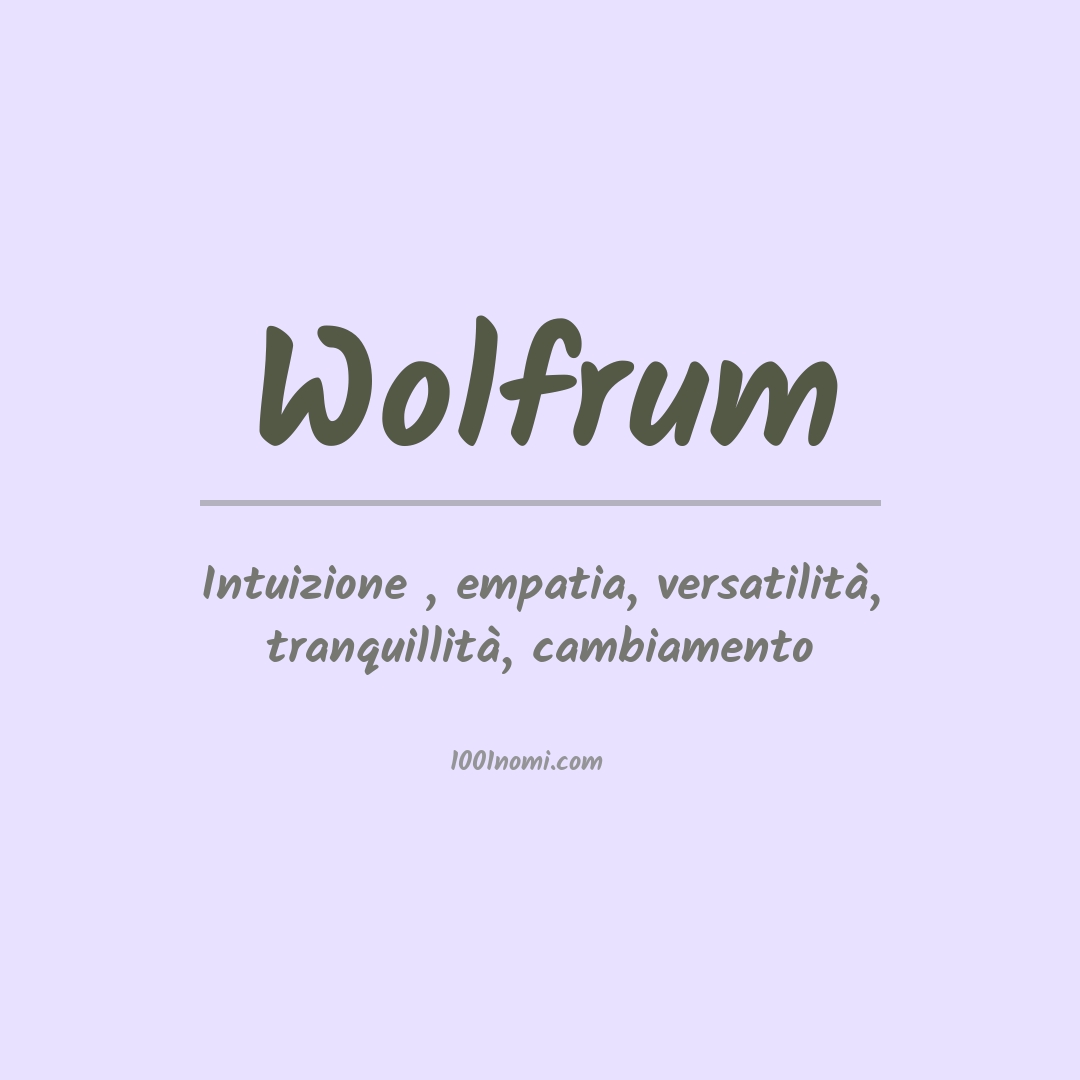 Significato del nome Wolfrum