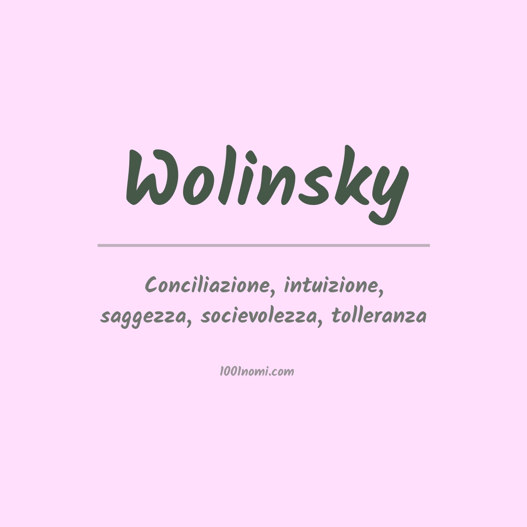 Significato del nome Wolinsky