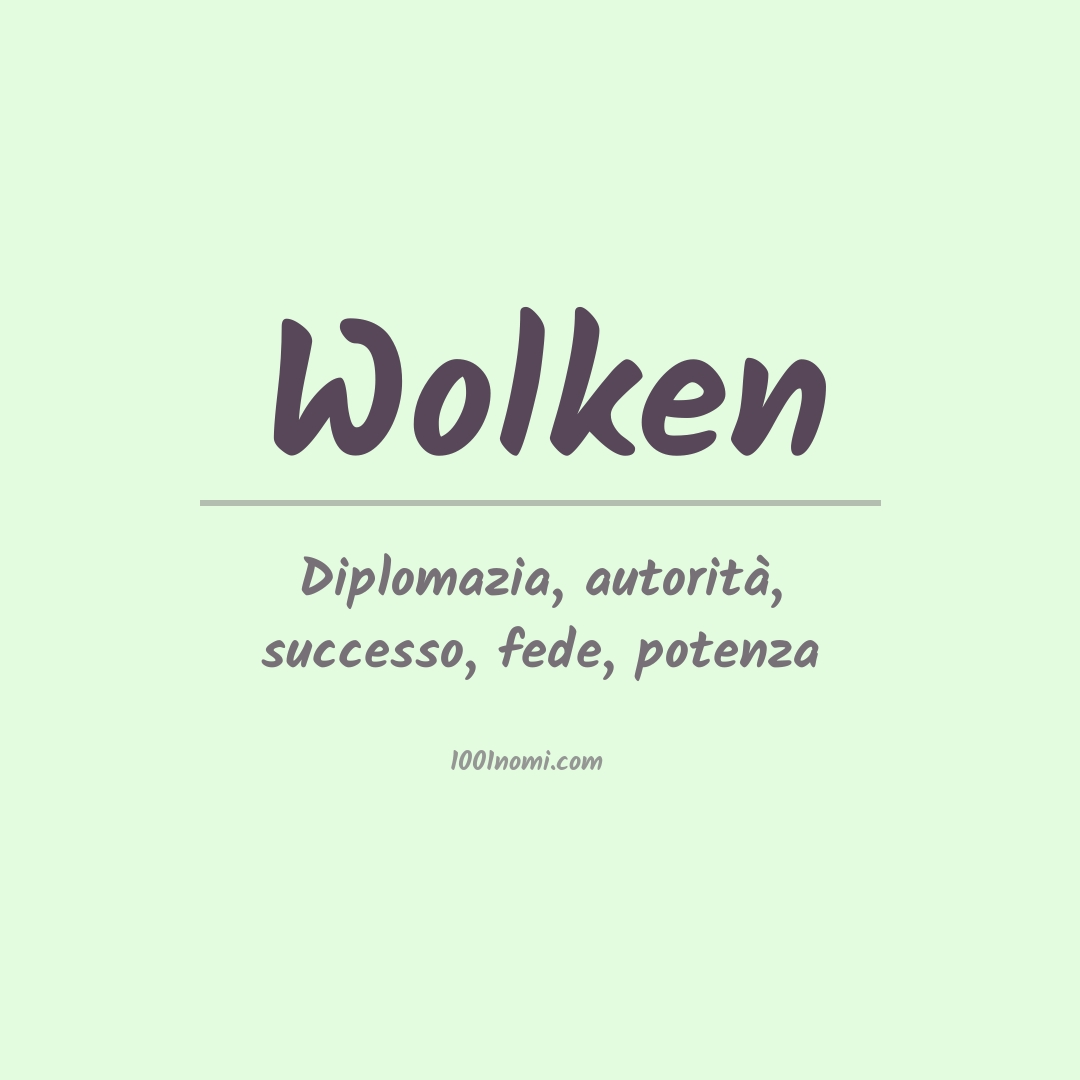 Significato del nome Wolken Significato del nome Wolken
