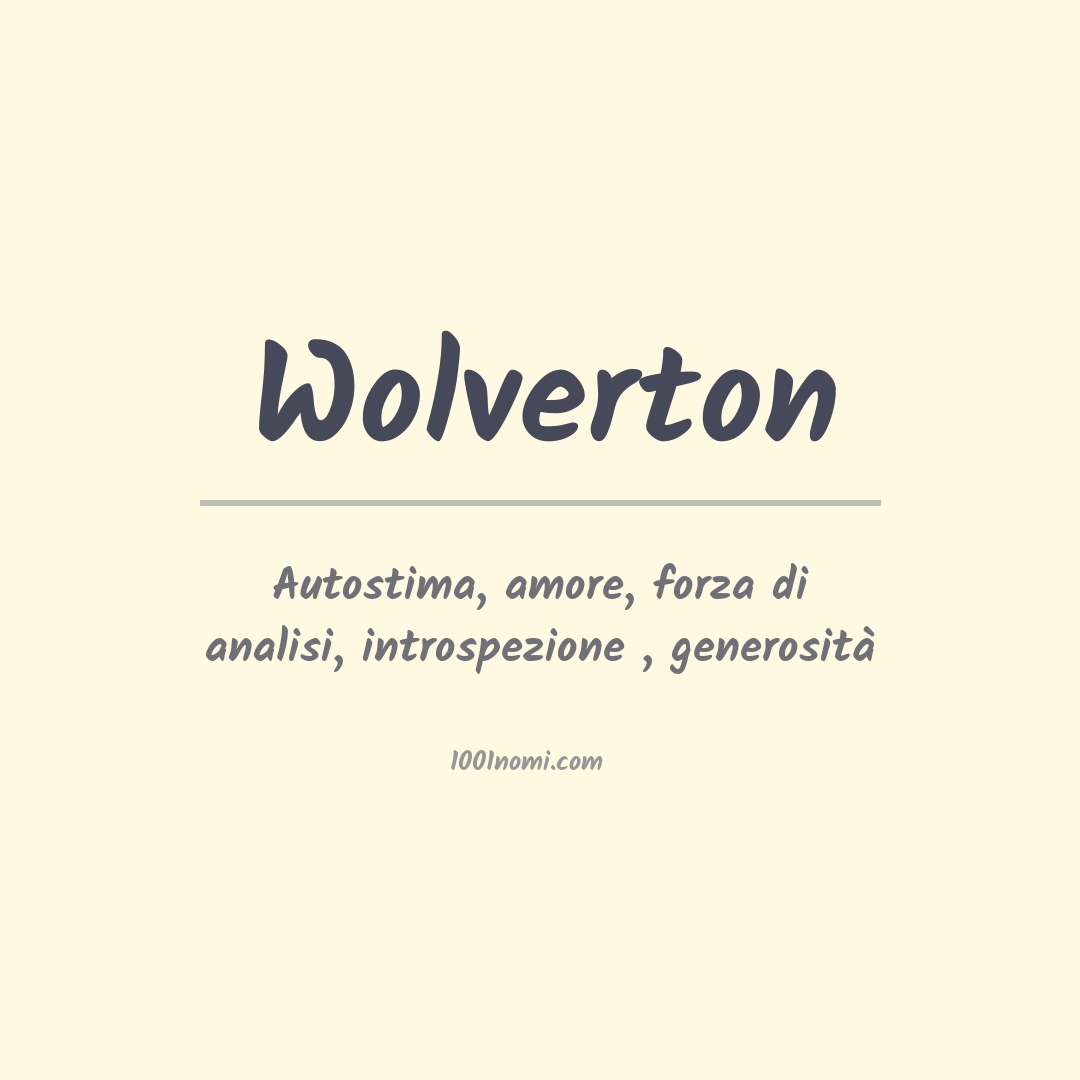 Significato del nome Wolverton