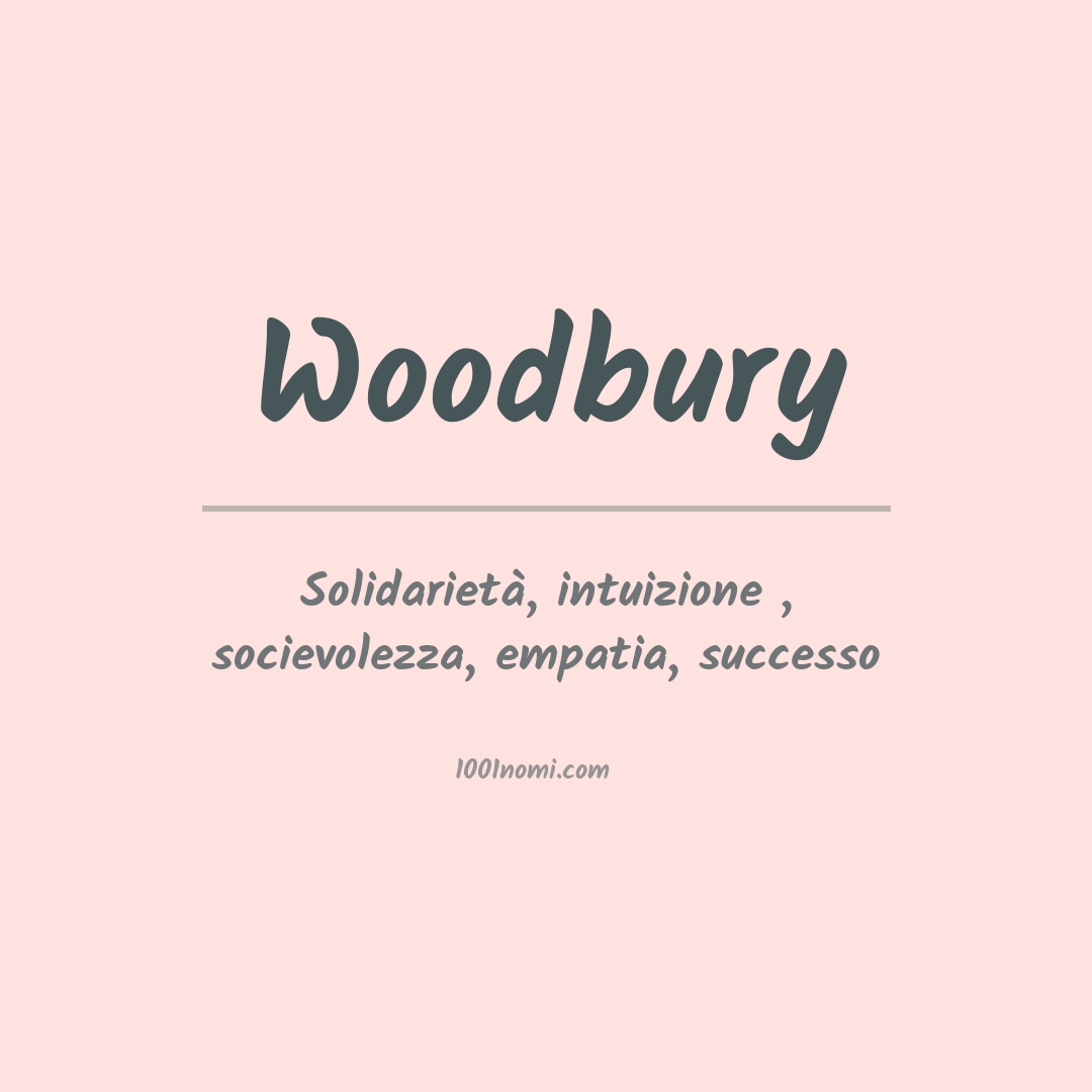 Significato del nome Woodbury