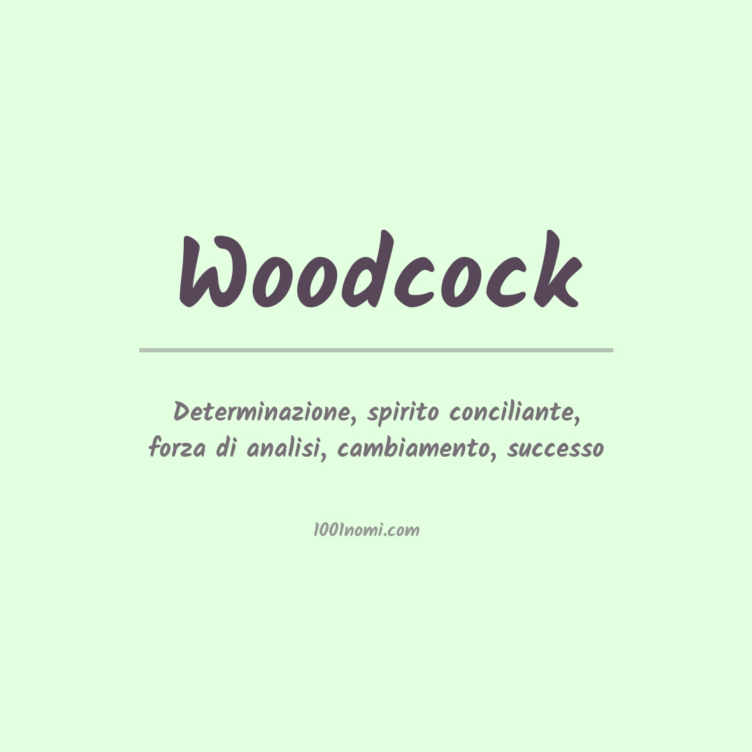 Significato del nome Woodcock