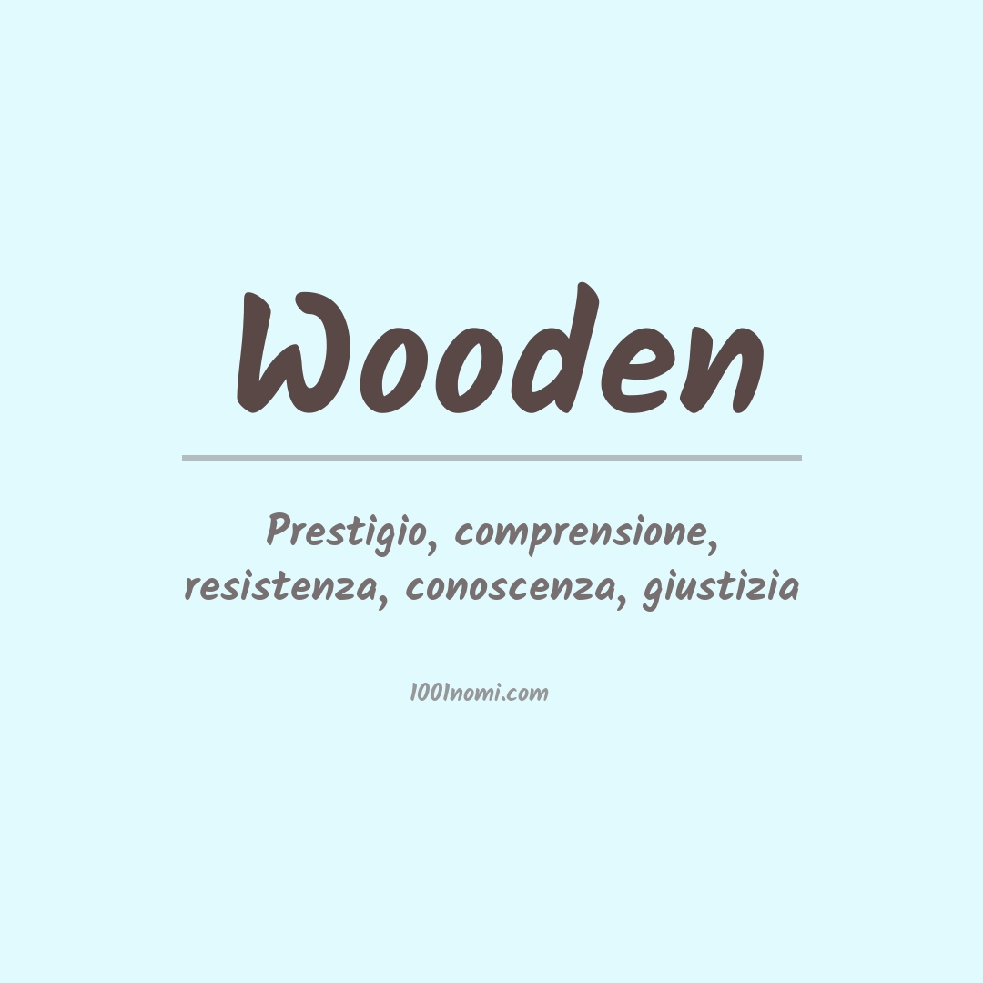 Significato del nome Wooden