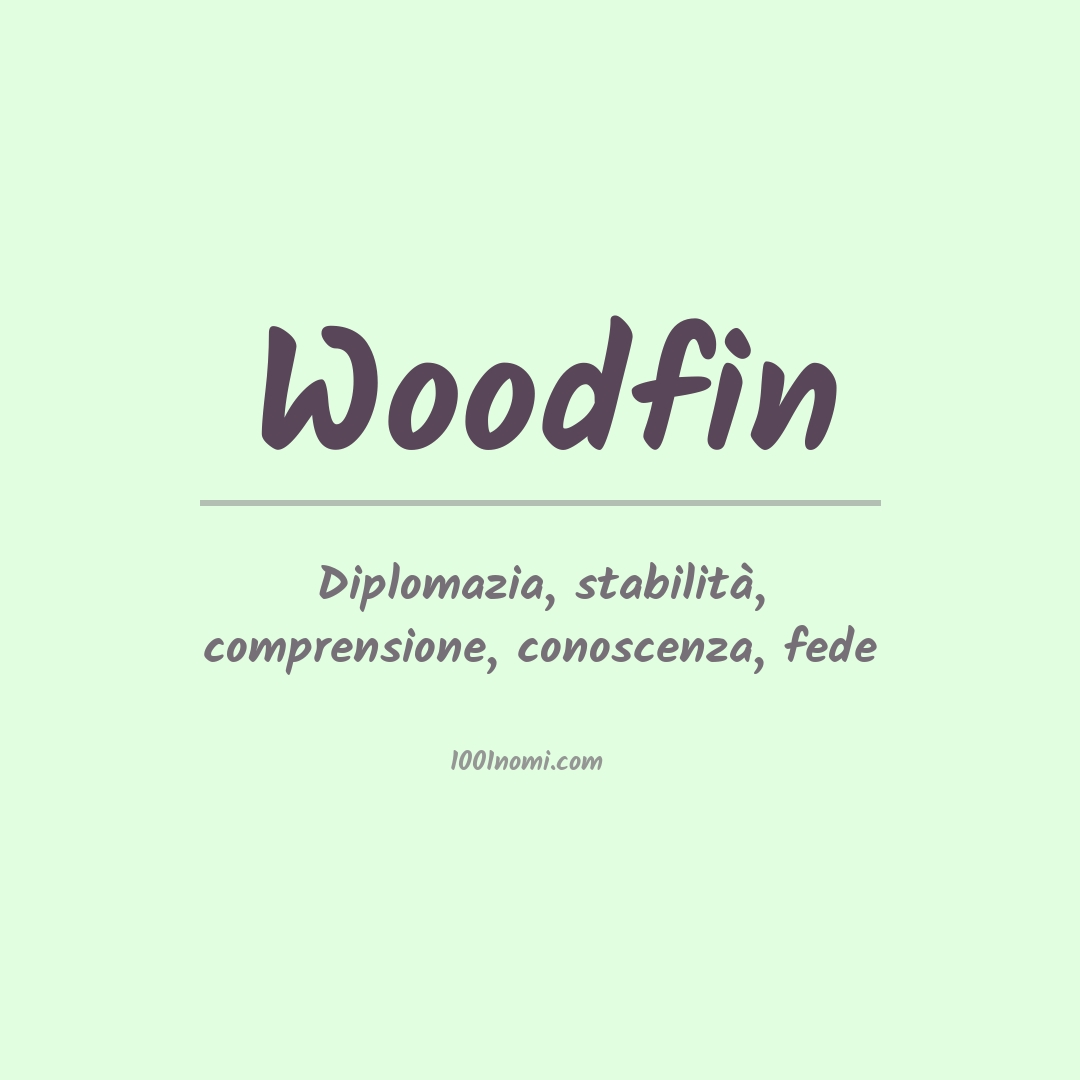 Significato del nome Woodfin