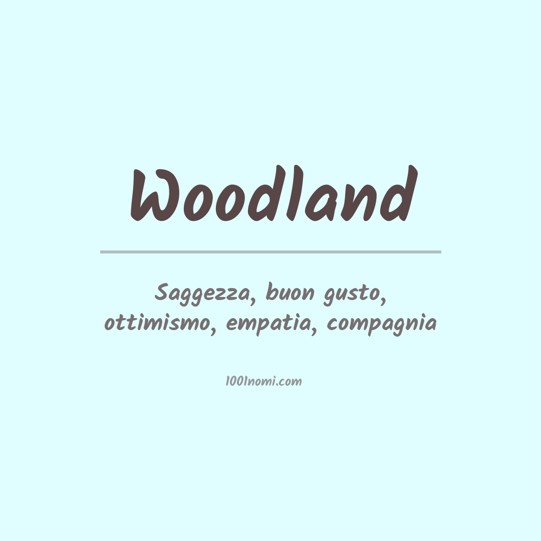 Significato del nome Woodland