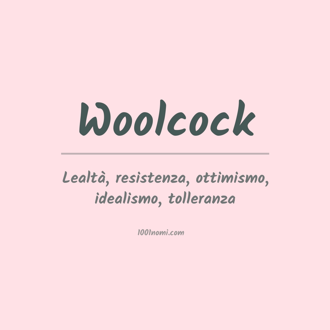 Significato del nome Woolcock