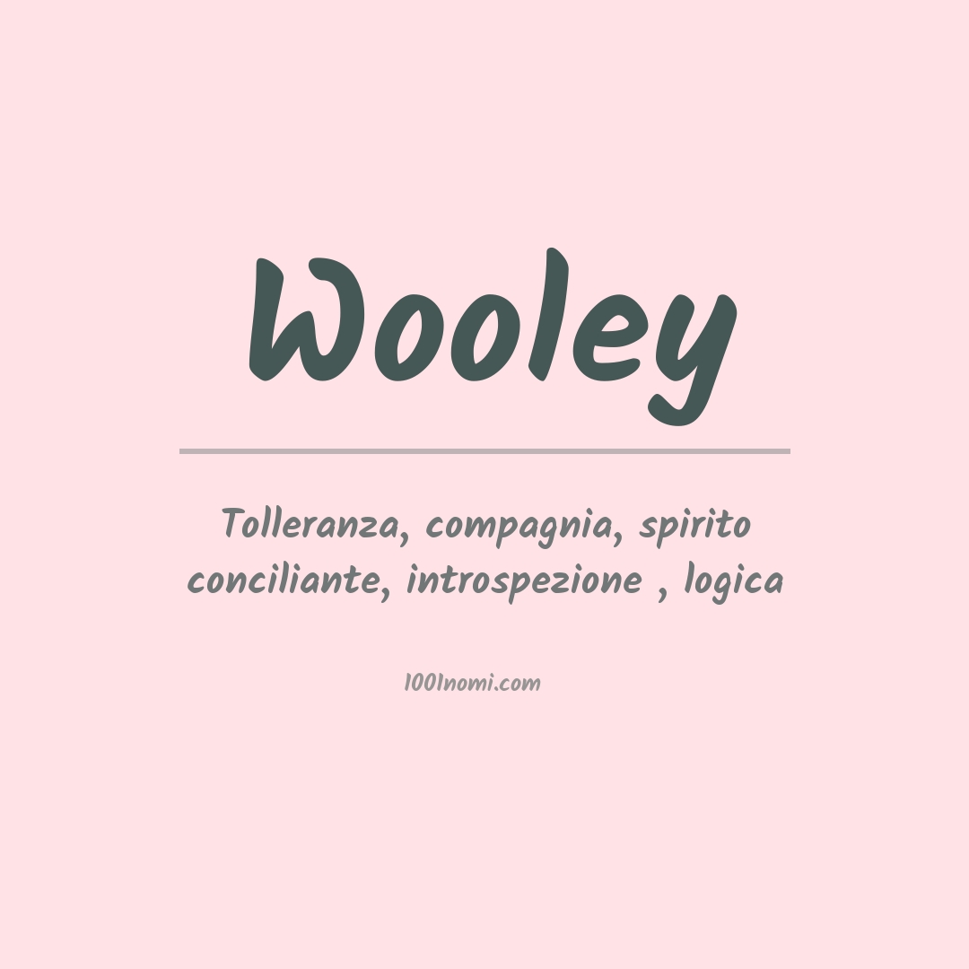 Significato del nome Wooley