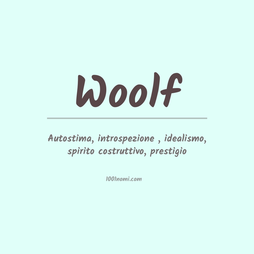 Significato del nome Woolf