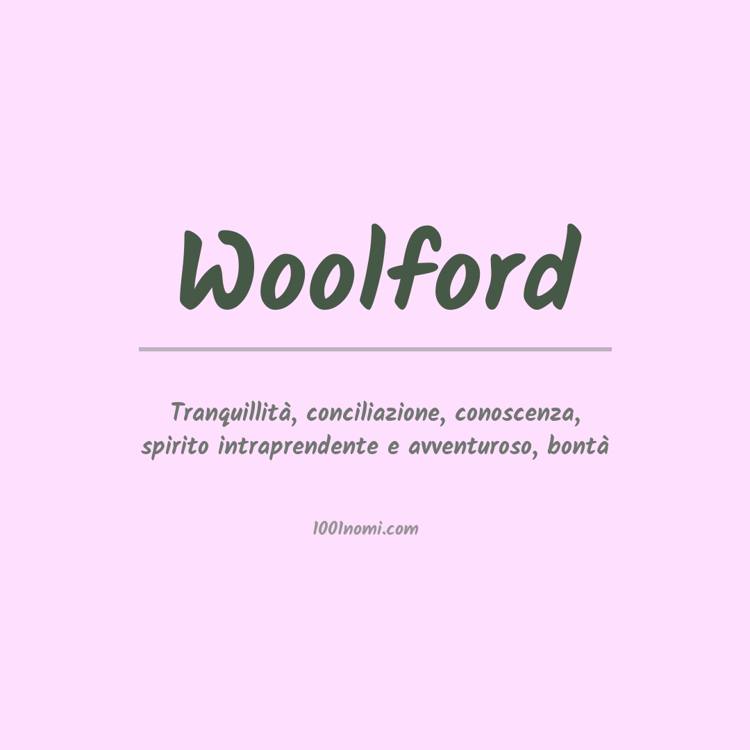 Significato del nome Woolford