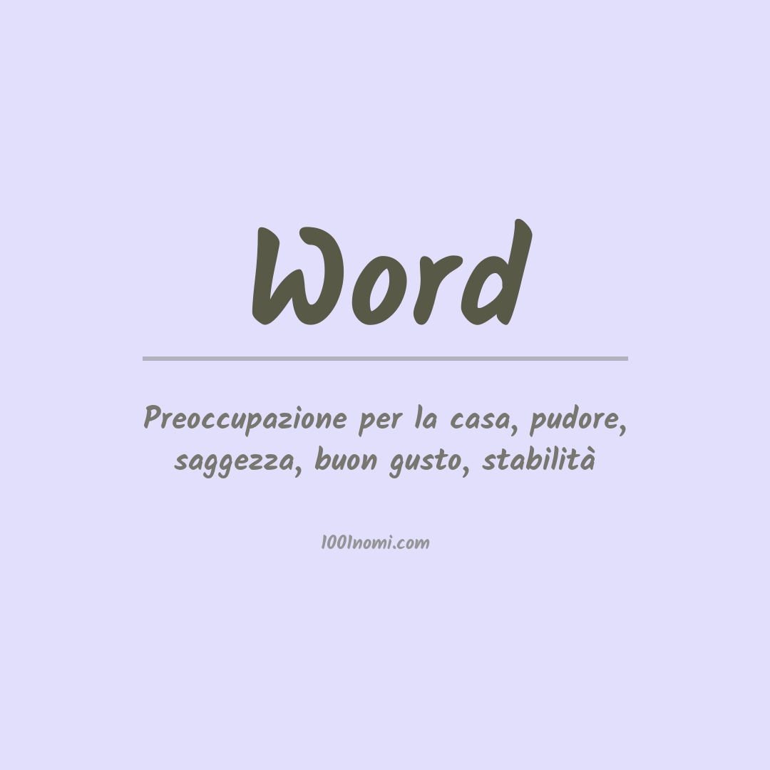 Significato del nome Word