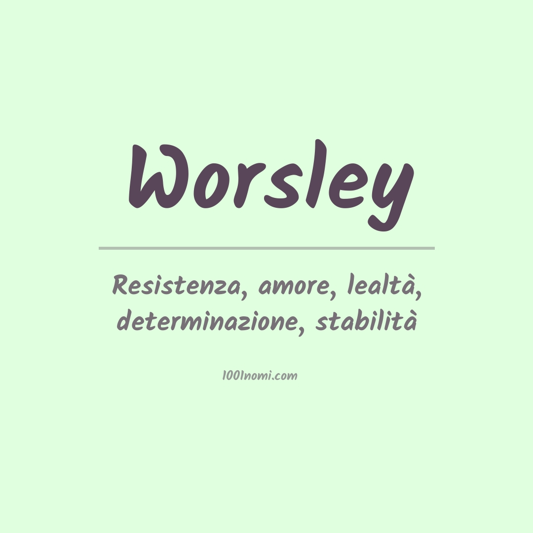 Significato del nome Worsley