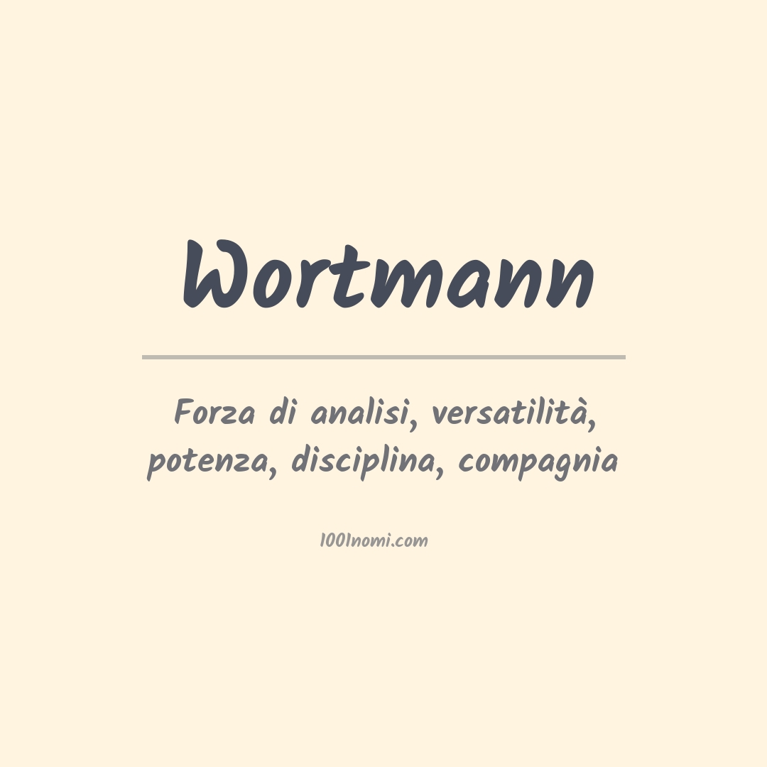 Significato del nome Wortmann