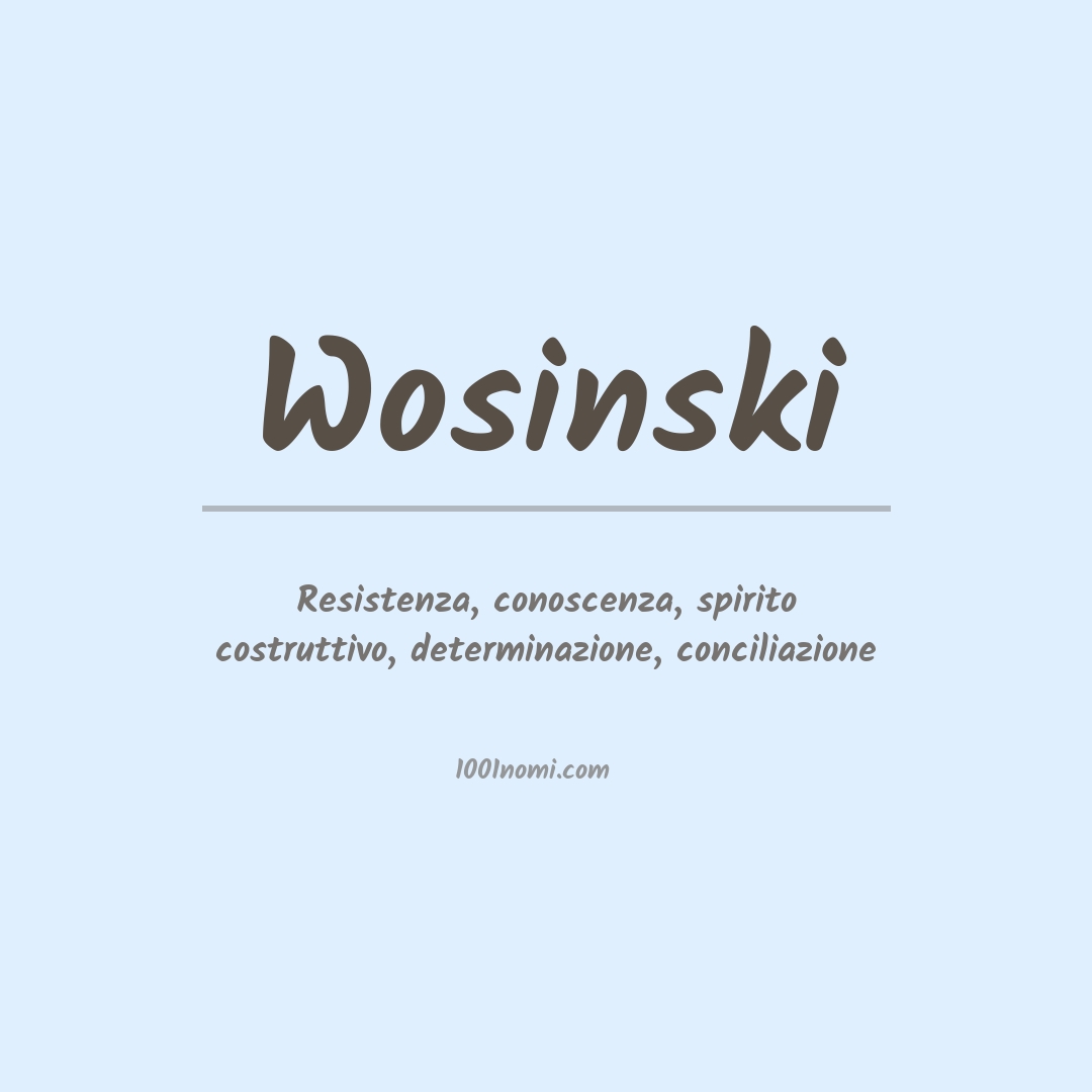 Significato del nome Wosinski