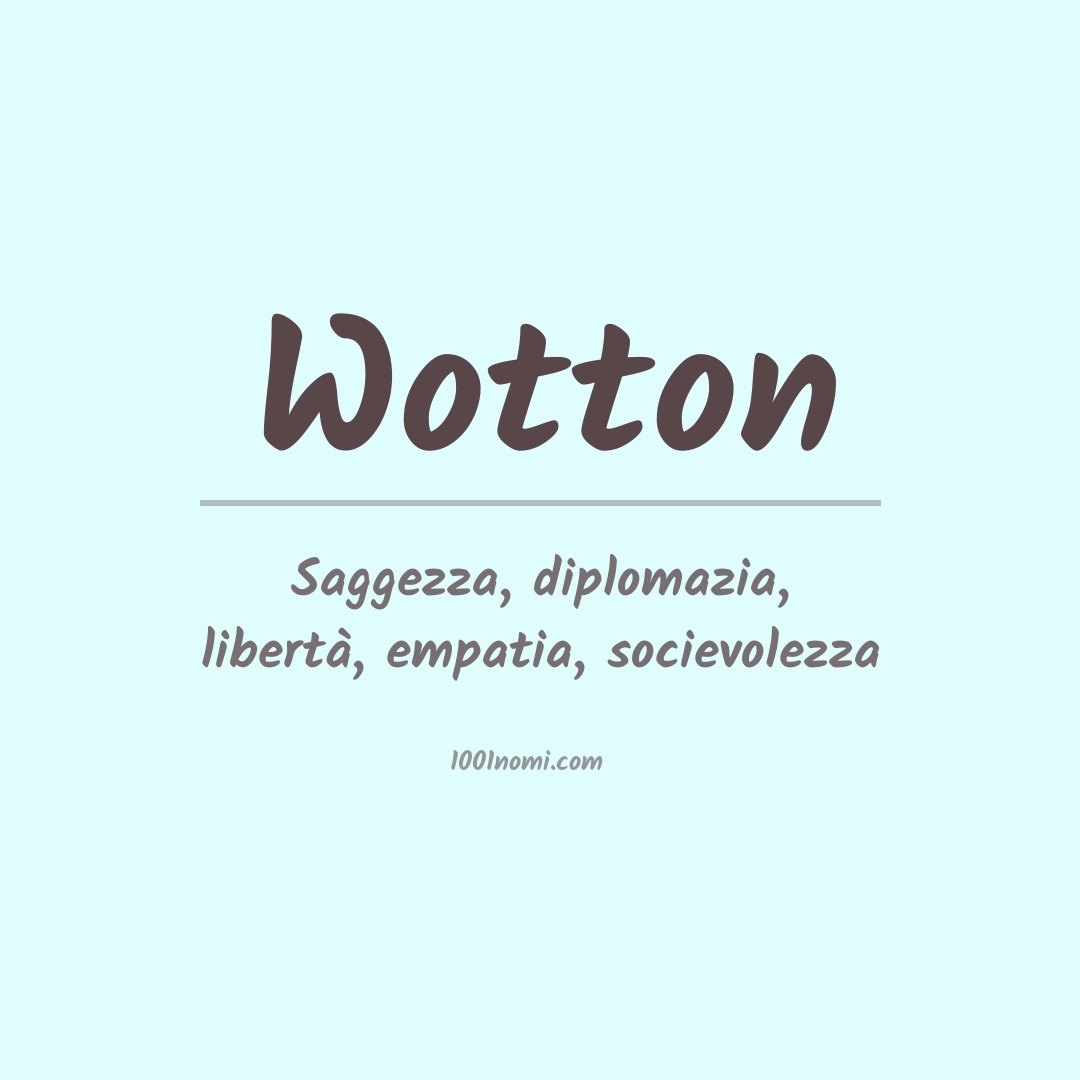 Significato del nome Wotton