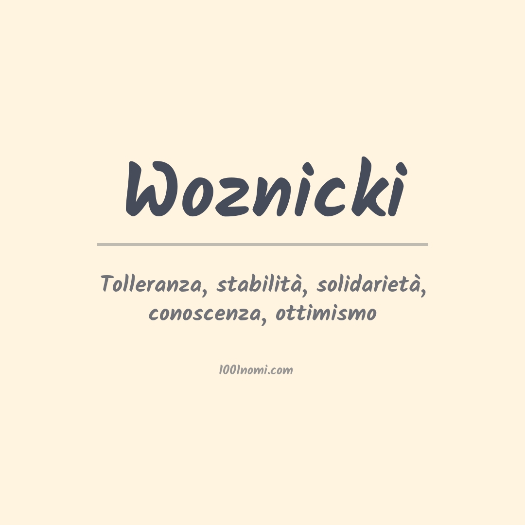 Significato del nome Woznicki