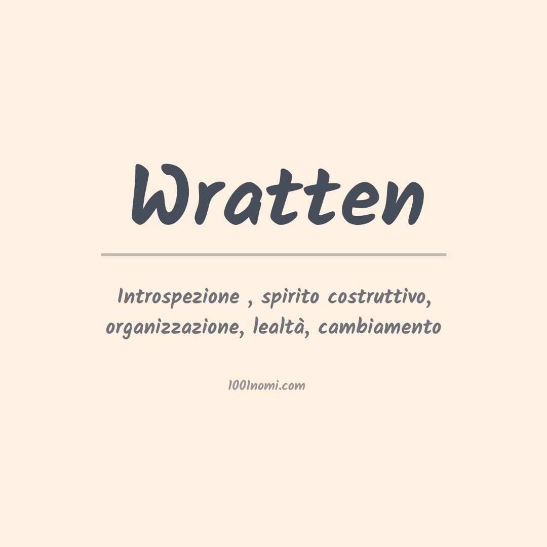 Significato del nome Wratten