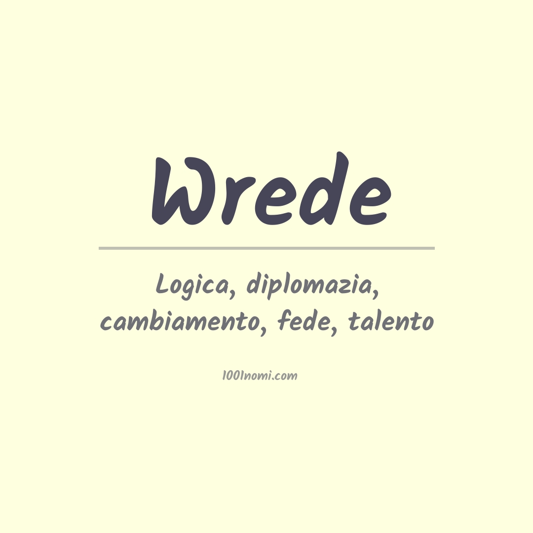 Significato del nome Wrede